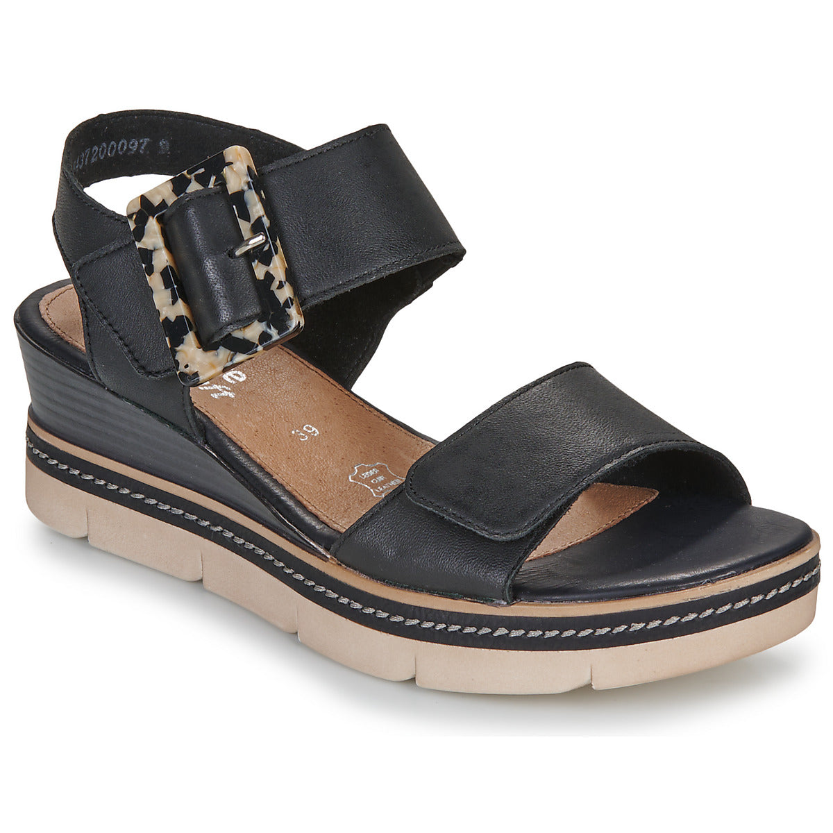 Paloma Black Leather Sandals