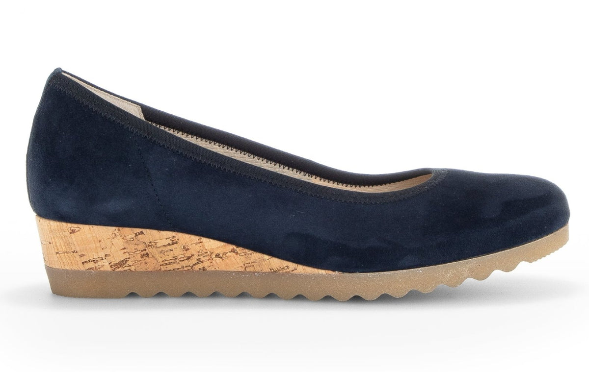 Epworth Dark Blue Suede Wedge Shoes