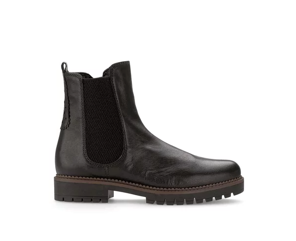 Leila Black Leather Chelsea Ankle Boots