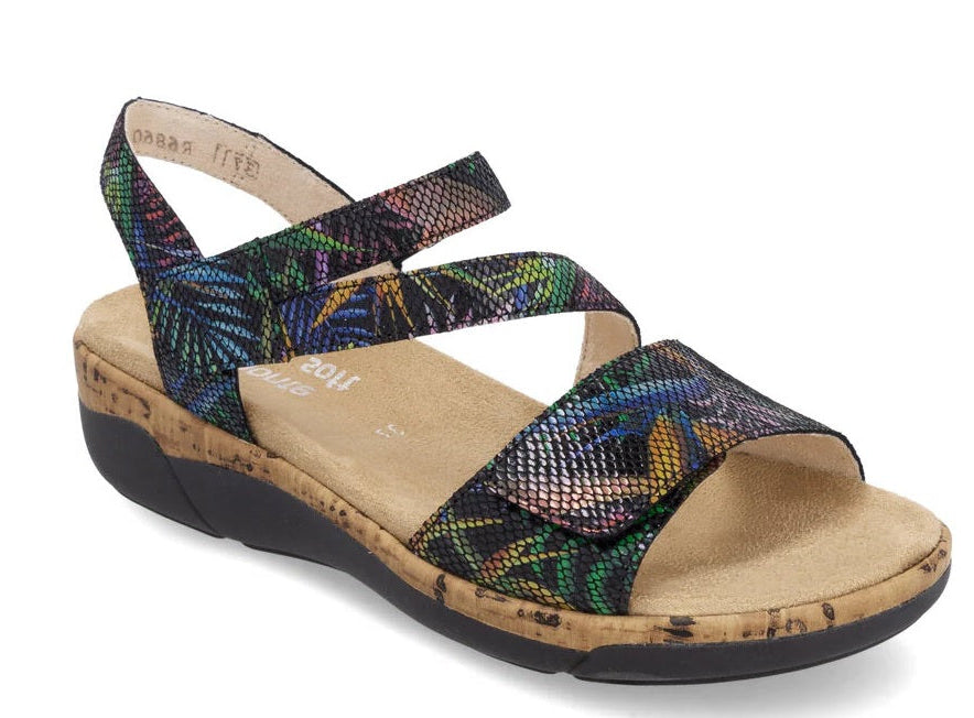 Cocktail Black/Multi Leather Sandals